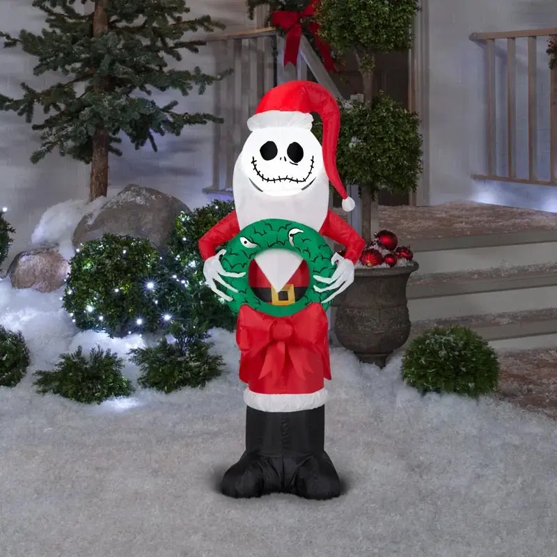 4' Airblown® Jack Skellington Santa Inflatable 1