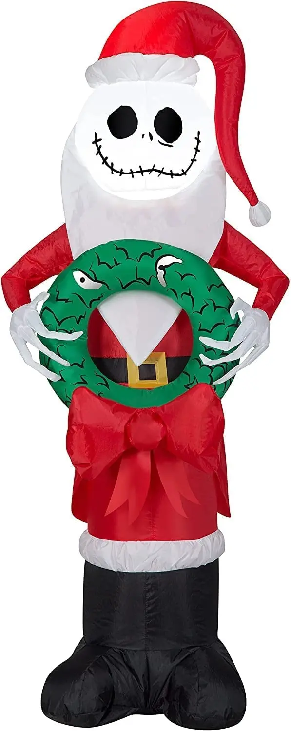 4' Airblown® Jack Skellington Santa Inflatable 2
