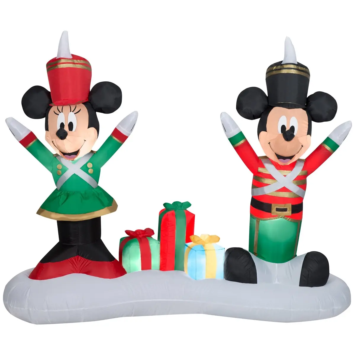 4.5' Airblown® Mickey Mouse And Minnie Mouse As Toy Soldiers Christmas Inflatable 1
