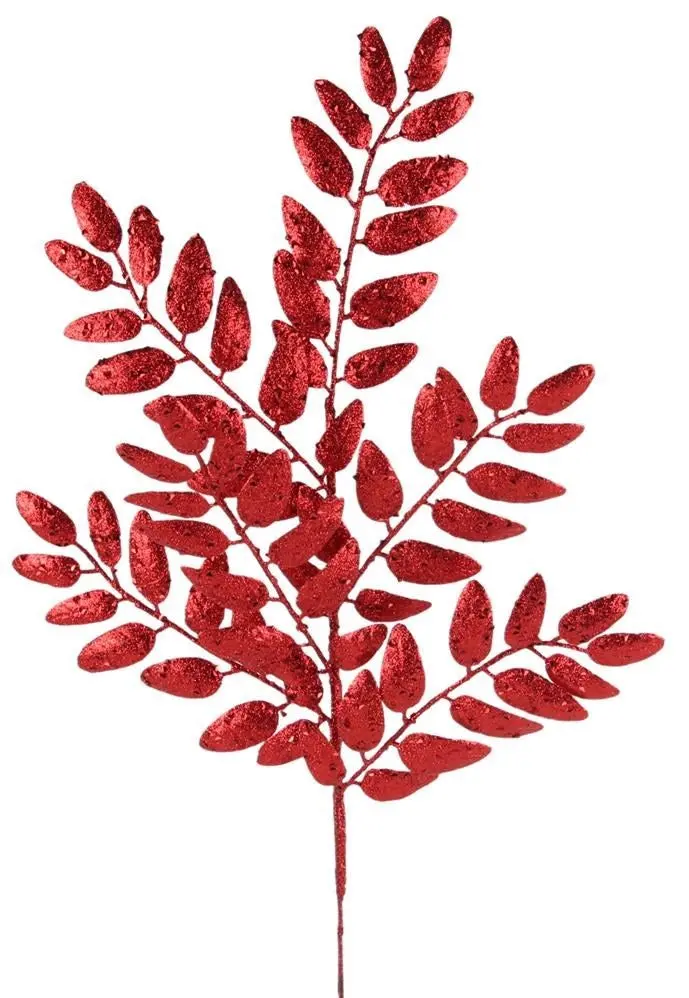 21" Red Glitter Honey Locust Spray 1