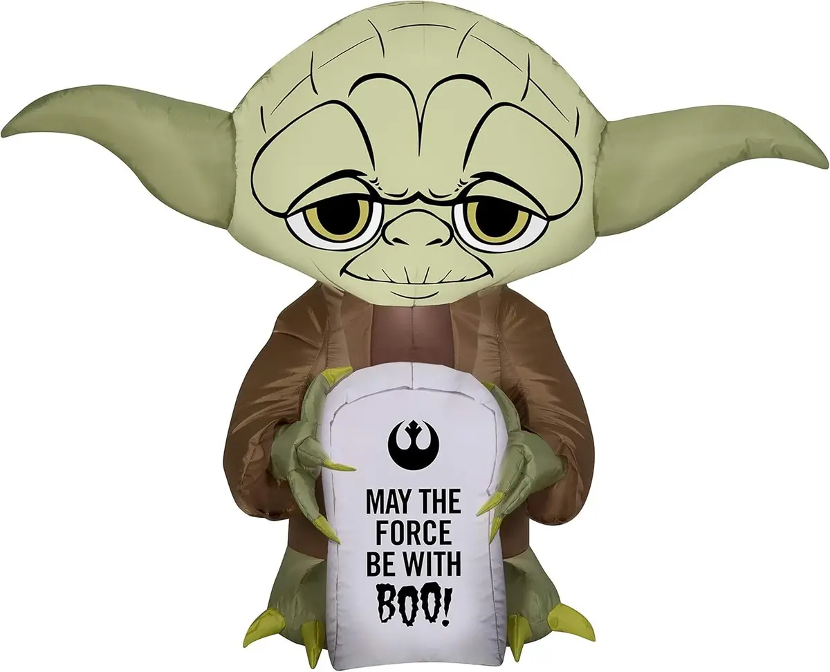 3' Airblown® Yoda With Tombstone Halloween Inflatable 1