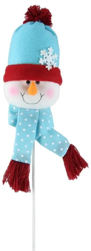 25" Ice Blue And Red Snowman Head Pick 2
