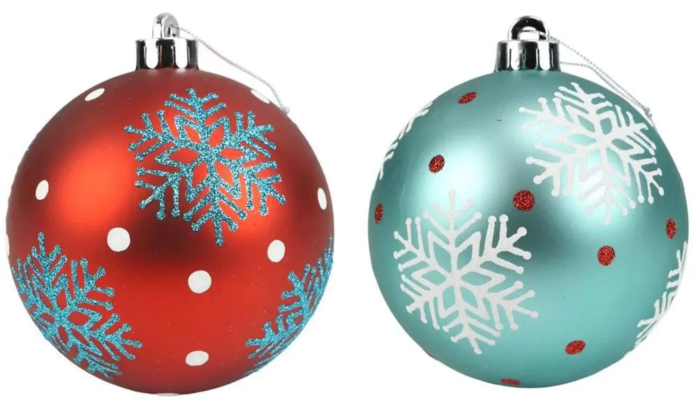 120Mm Snowflake Polka Dot Ball Ornament 1