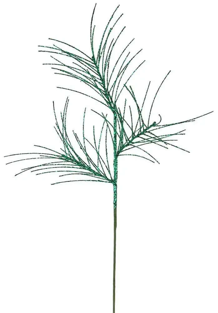 31" Emerald Green Glittered Pine Spray 1