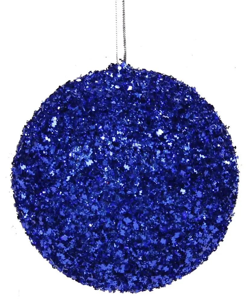 100Mm Royal Blue Glitter Ball Ornament 1