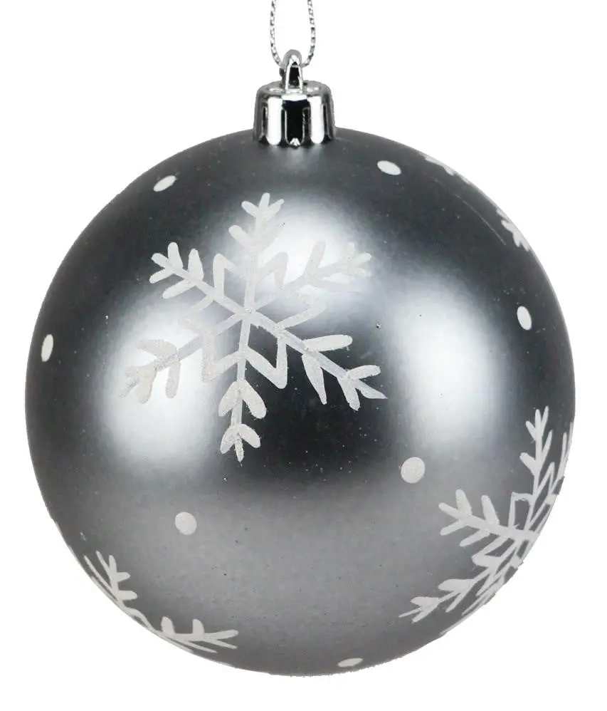 100Mm Smooth Snowflake Ball Ornament 1