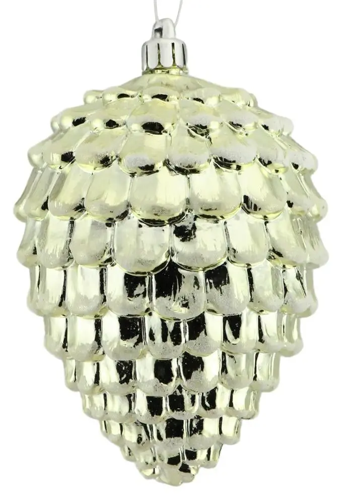 4.5" Gold Pine Cone Ornament 1