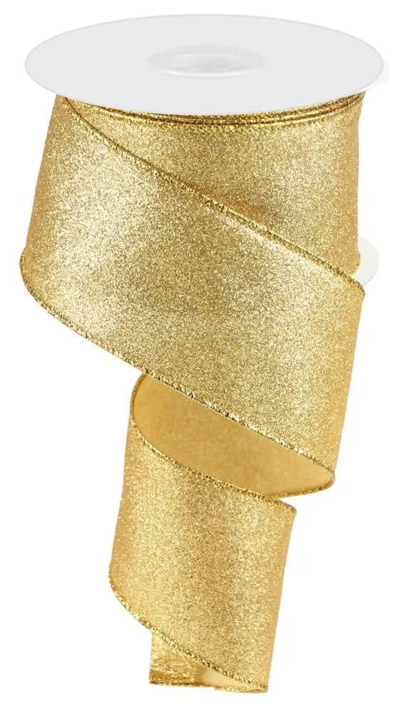 10 Yards Of Shimmer Gold Ribbon With Wired Edges 1