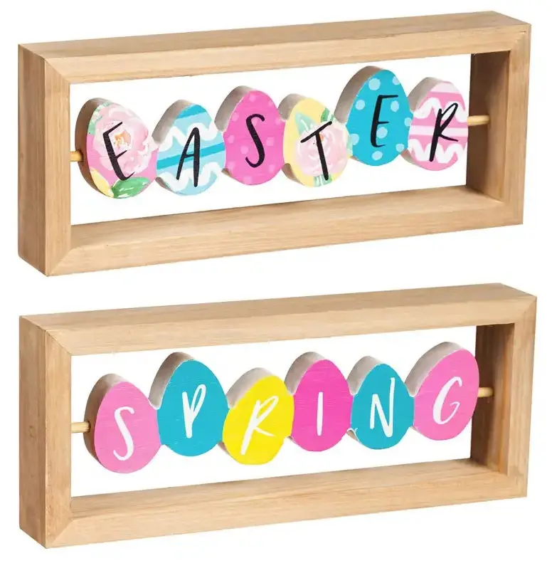 Wood Easter Egg Table Décor 1