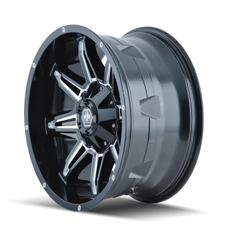 Mayhem 8090 Rampage 22X9.5 / 5X150 Bp / -6Mm Offset / 110Mm Hub Black W/ Milled Spokes Wheel 2