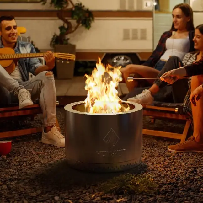 Hotshot Explorer Portable Low Smoke 19.5" Round Wood-Burning Fire Pit With Carry Bag 1