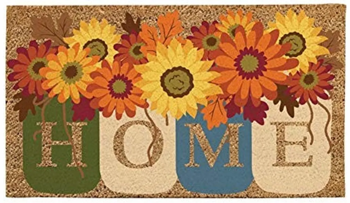 Fall Home Mason Jars Coir Floor Mat 1