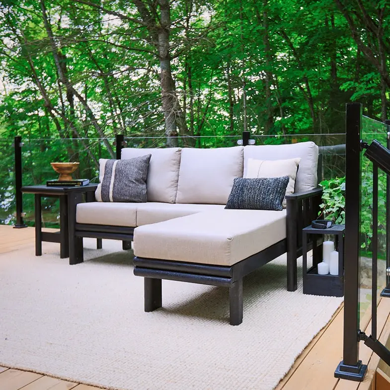 Black Stratford Deep Seating Sectional Collection 1