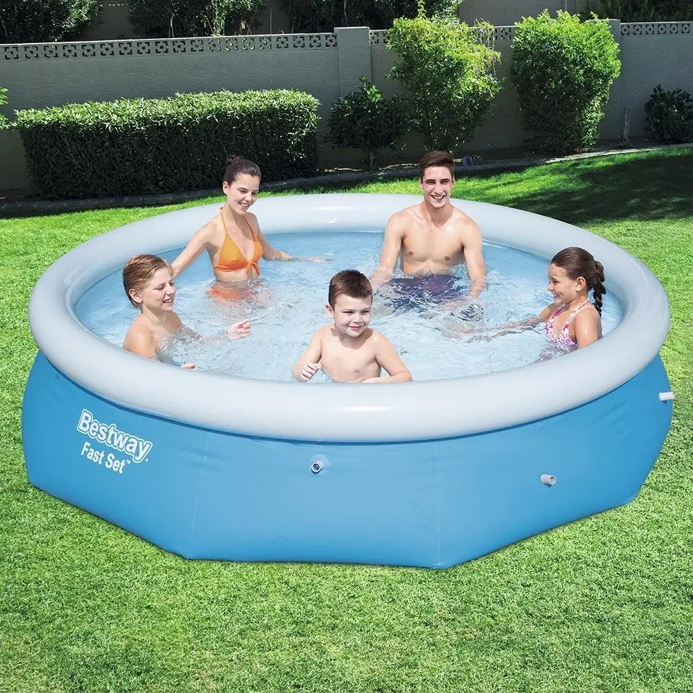 Bestway Fast Set 10’ X 26” Round Inflatable Pool Set 1