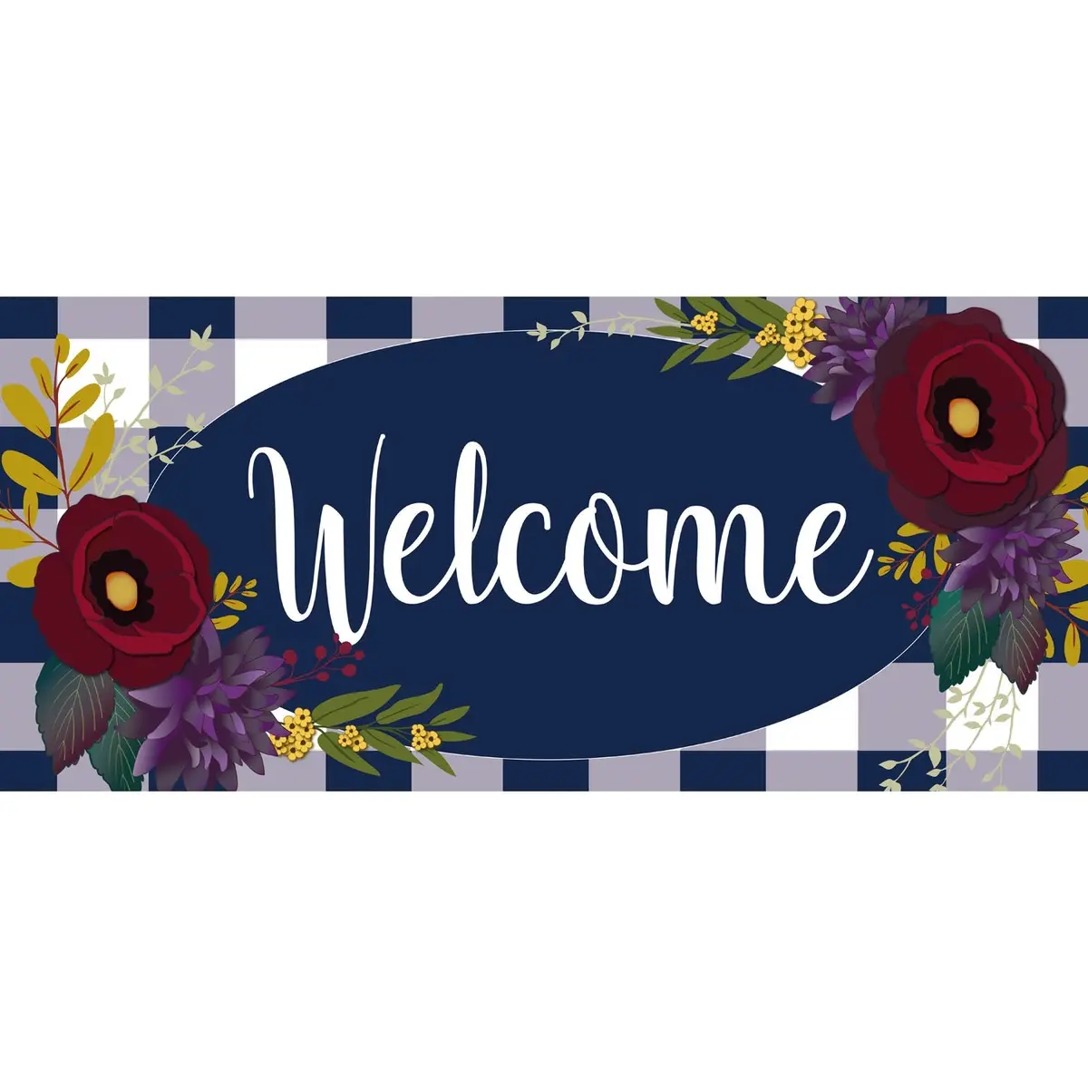 Fall Floral Check Sassafras Switch Mat 1