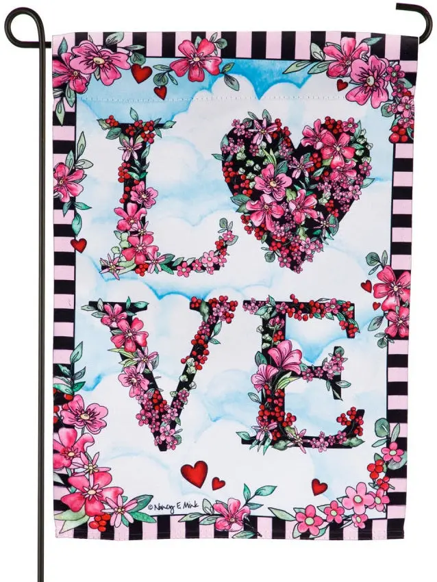 Love In The Clouds Suede Reflections Garden Flag 1