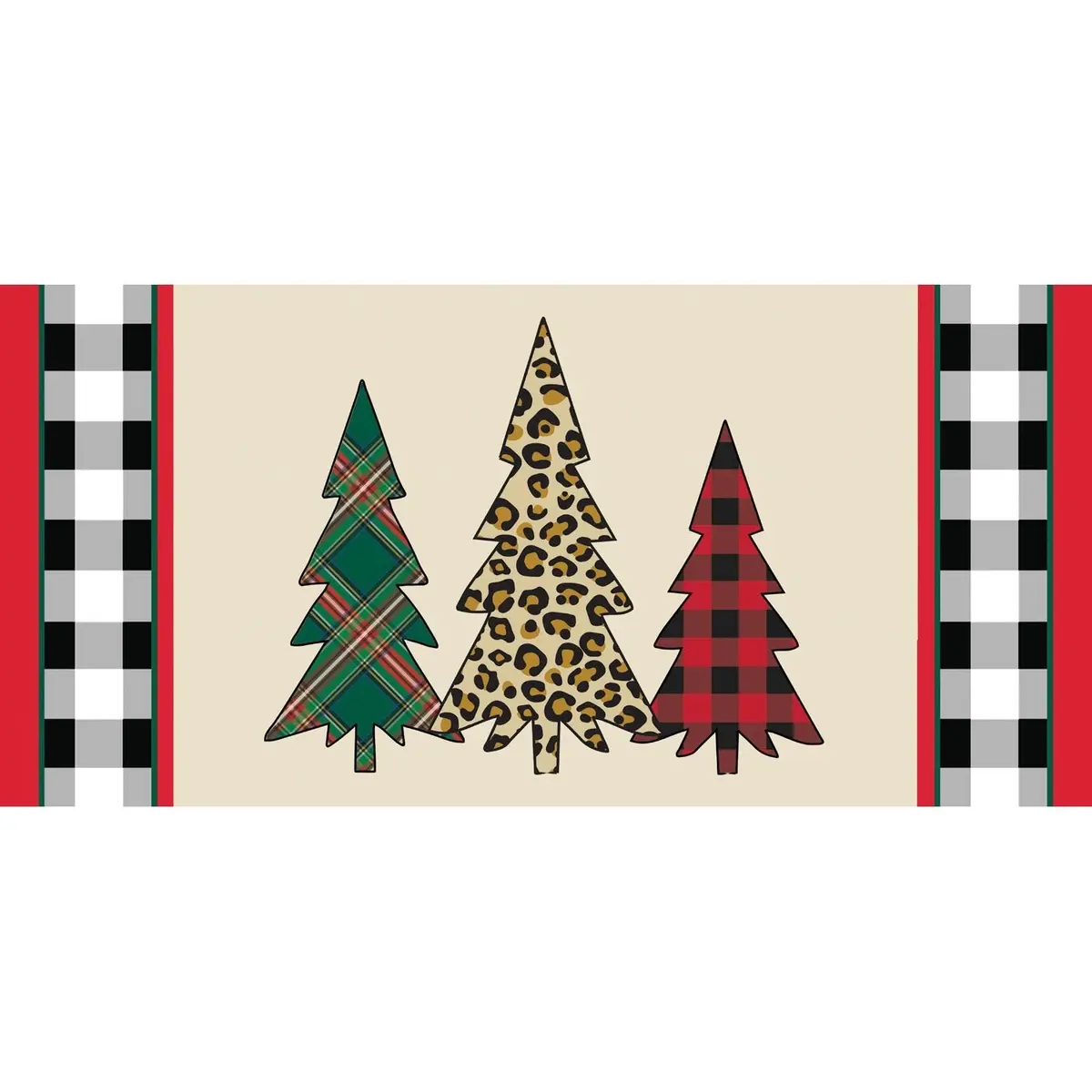 Mixed Print Christmas Trees Sassafras Switch Mat 1