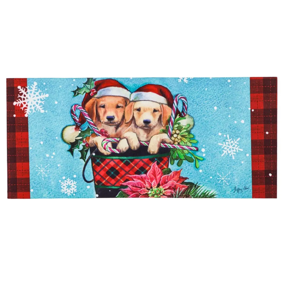 Christmas Puppy Bucket Sassafras Switch Mat 1