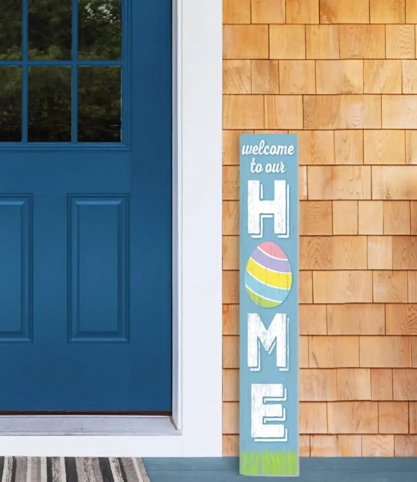 Outdoor Welcome Sign - Welcome To Our Home - Vertical Porch Board 2