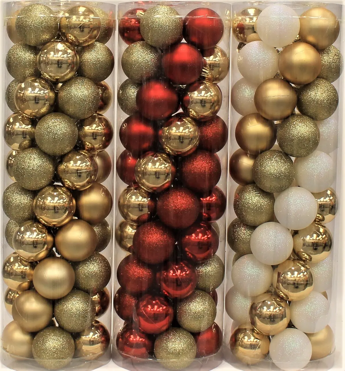 45-Pack Of 60Mm Shatterproof Ball Ornaments (Gold/Red/White) 1
