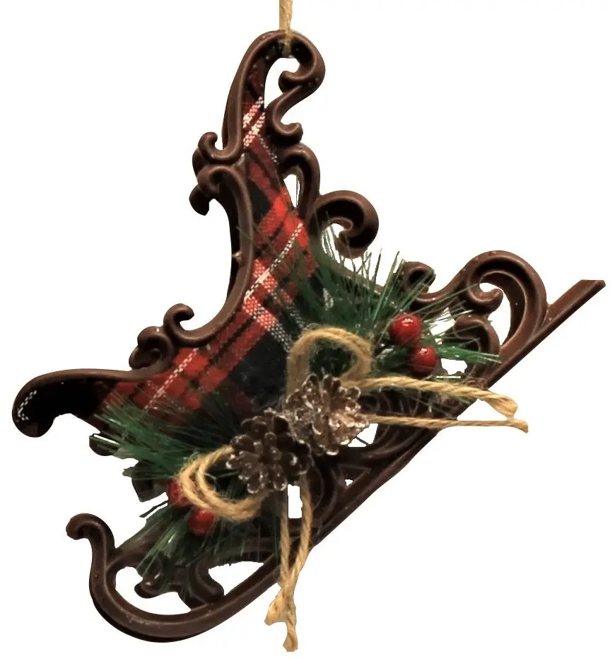 Buffalo Plaid Sleigh Ornaments 2