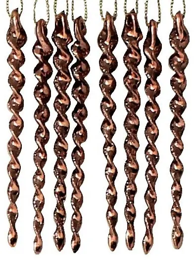 8-Pack Of Rose Gold Icicle Ornaments 1