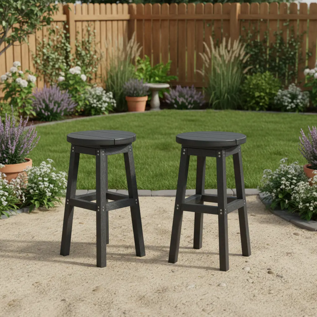 Slate Gray Resin Bar Stool 1