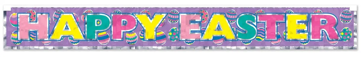 Metallic 'Happy Easter' Fringe Banner 1