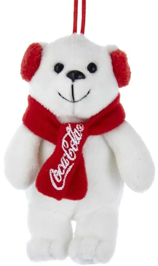 4" Plush Coca-Cola Polar Bear Ornament 1