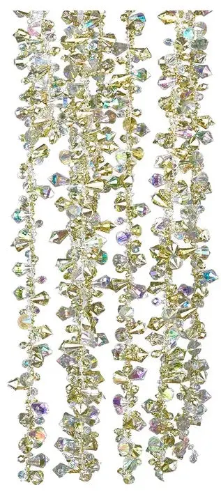 9' Iridescent And Gold Beaded Garland 2