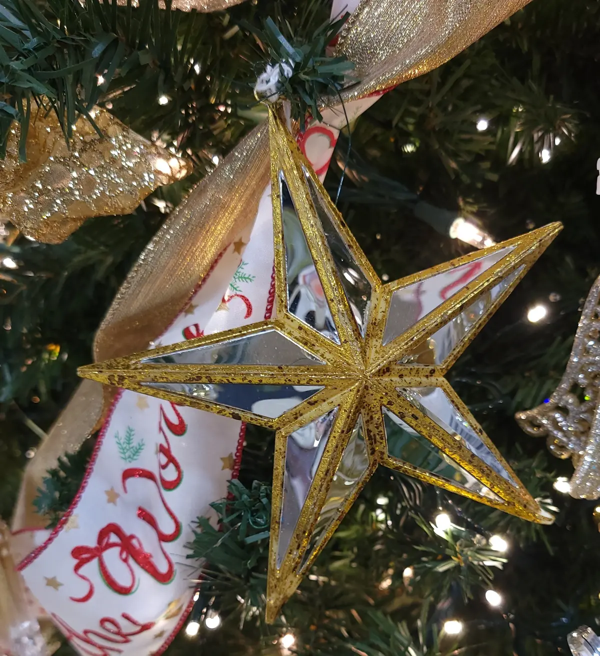 5.5" Gold & Silver Mirror Star Ornaments 2