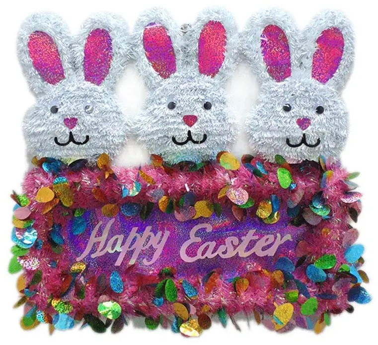 Tinsel Easter Bunny Wreath 1
