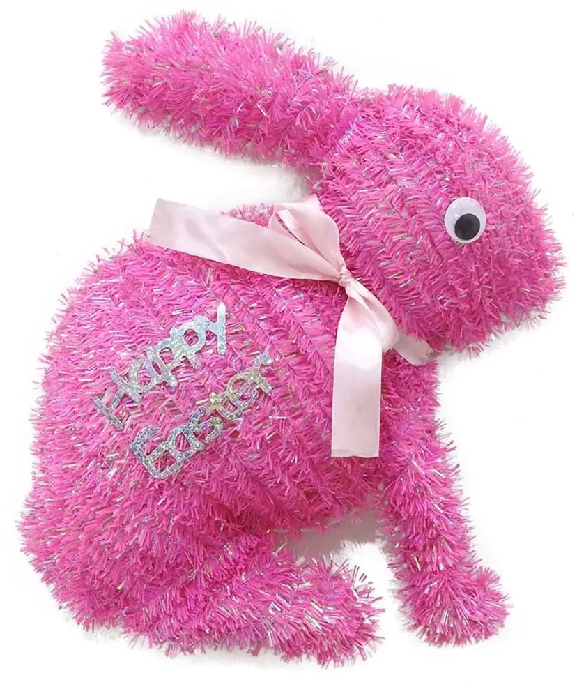 2D Sitting Easter Bunny Tinsel Wreath 2