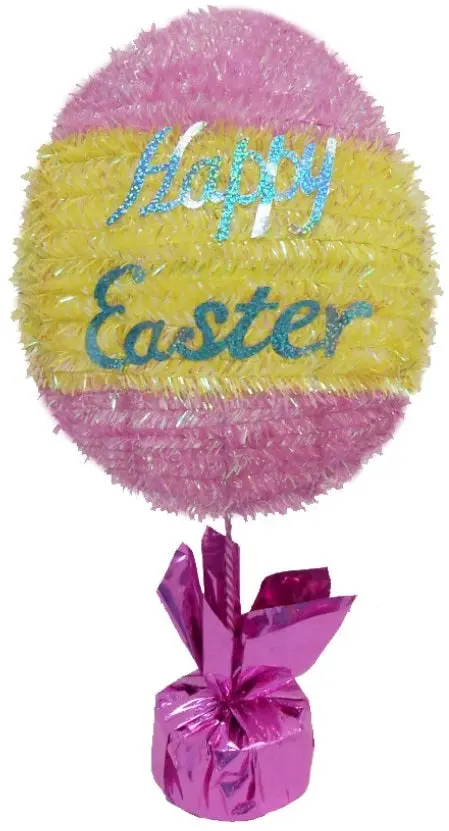 16" Tinsel Easter Egg Tabletop Centerpiece Decoration 1