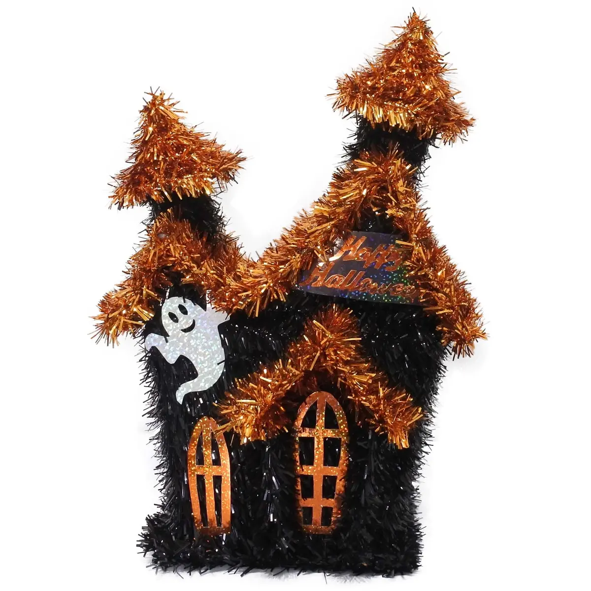 3D Tinsel Halloween House Tabletop Decoration 1