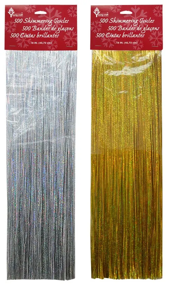 Set Of 500 Shimmering Icicle Decorations 1