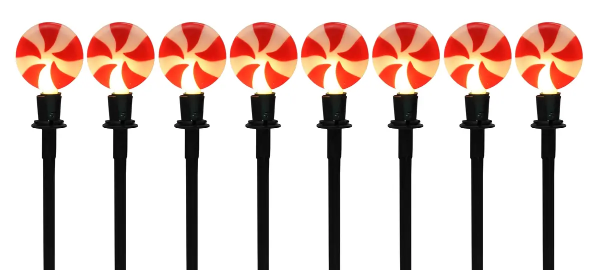 8Pc. Peppermint Candy Pathway Lights 1