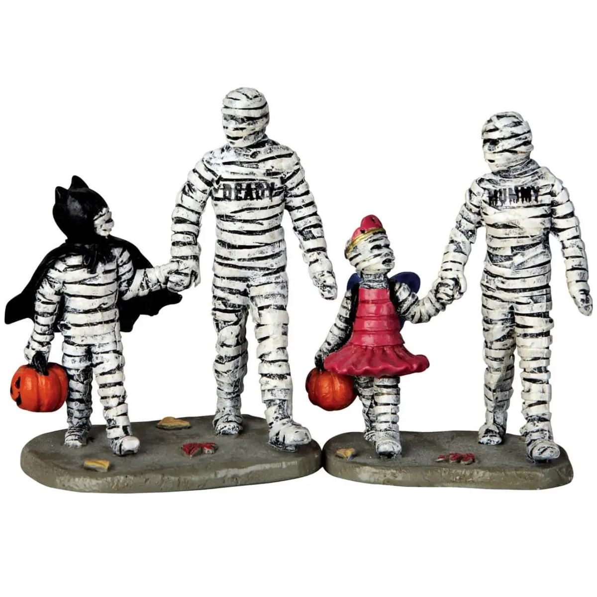 Lemax Spooky Town Trick Or Treating With Mummy And Deady, Set Of 2 #62423 1