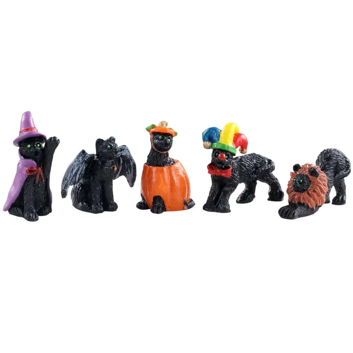 Lemax Spooky Town Halloween Cats, Set Of 5 #12014 1