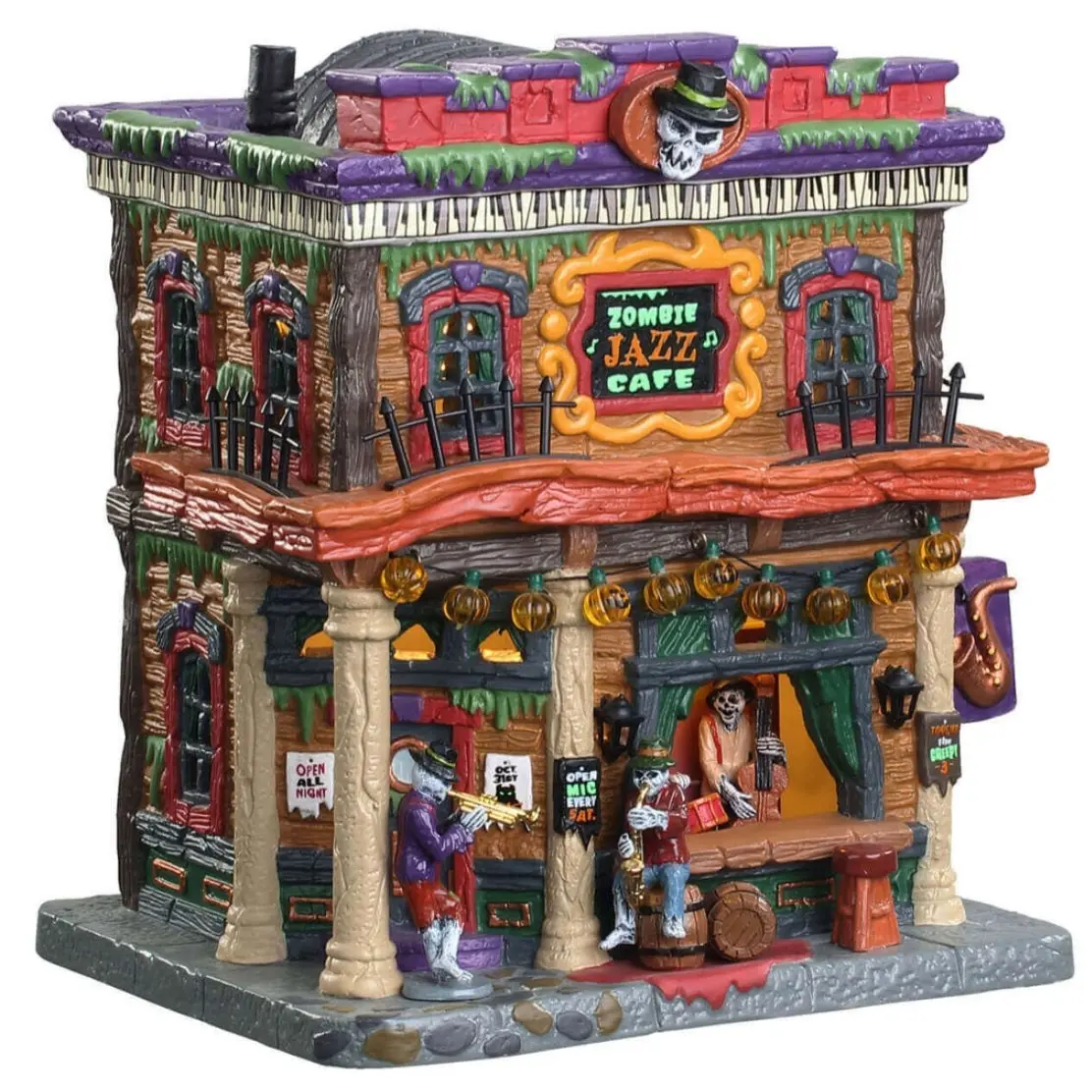 Lemax Spooky Town Zombie Jazz Cafe #05612 1