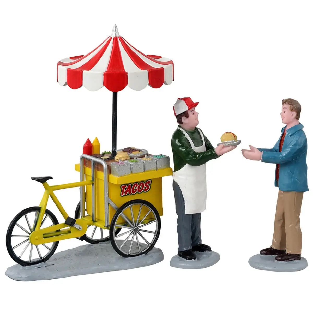 Lemax Caddington Village Figurines: Taco Cart, Set Of 3 #12042 1