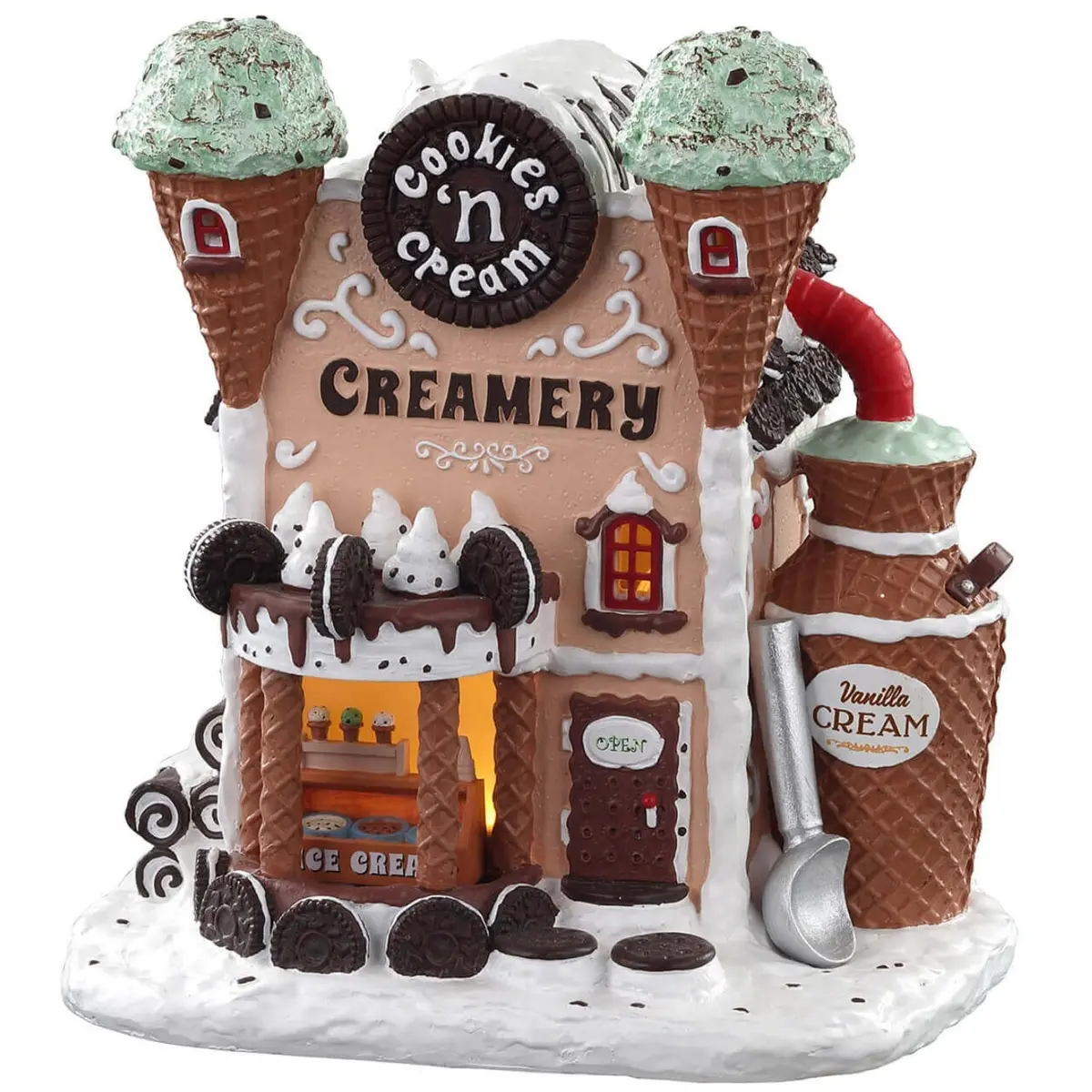 Lemax Sugar N Spice Lighted Building: Cookies 'N Cream Creamery #05699 1