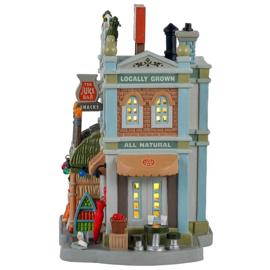 Lemax Plymouth Corners Lighted Building: The Juice Bar #15756 2