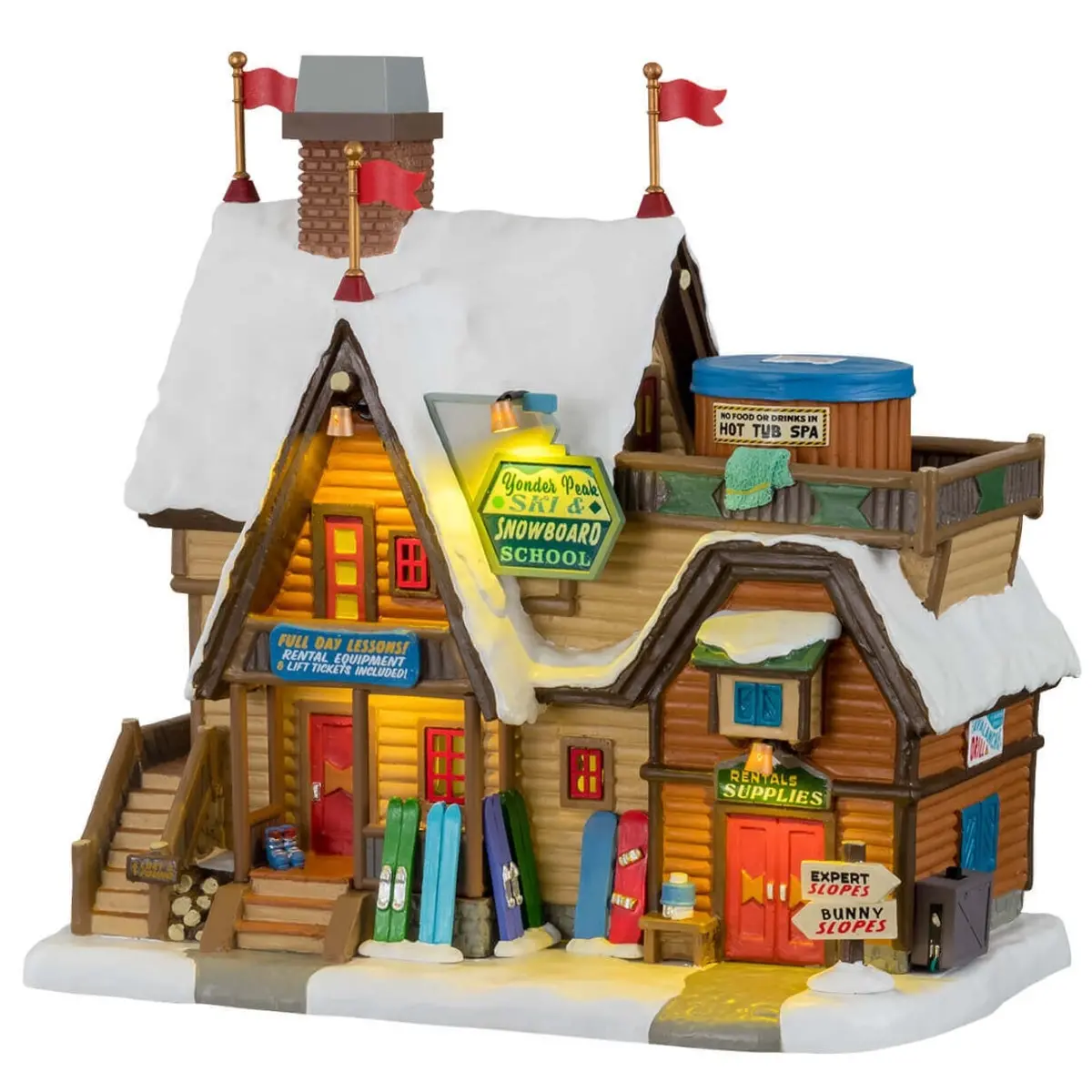 Lemax Vail Village Lighted Building: Yonder Peak Ski & Snowboard School #15743 1