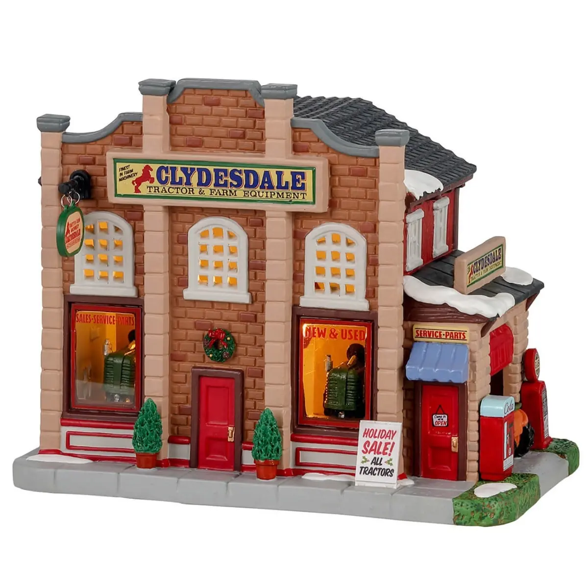 Lemax Harvest Crossing Lighted Building: Clydesdale Tractor & Farm Equipment #15759 1