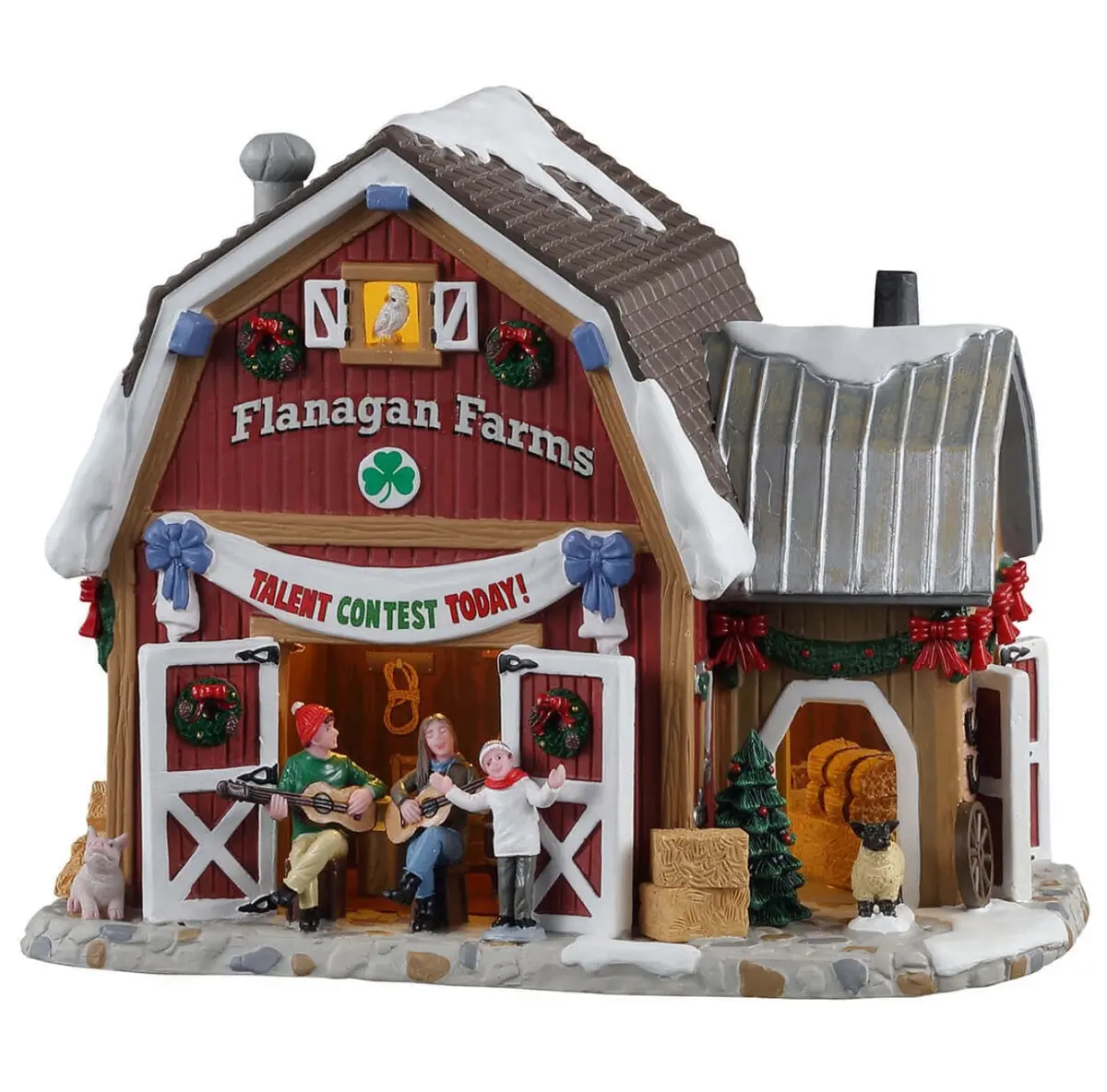 Lemax Harvest Crossing Lighted Building: Talent Contest At Flanagan's Barn #15757 1