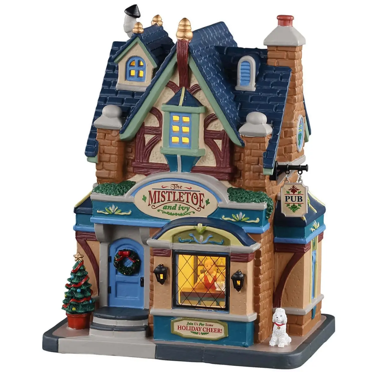 Lemax Caddington Village Lighted Building: Mistletoe & Ivy Pub #15787 1
