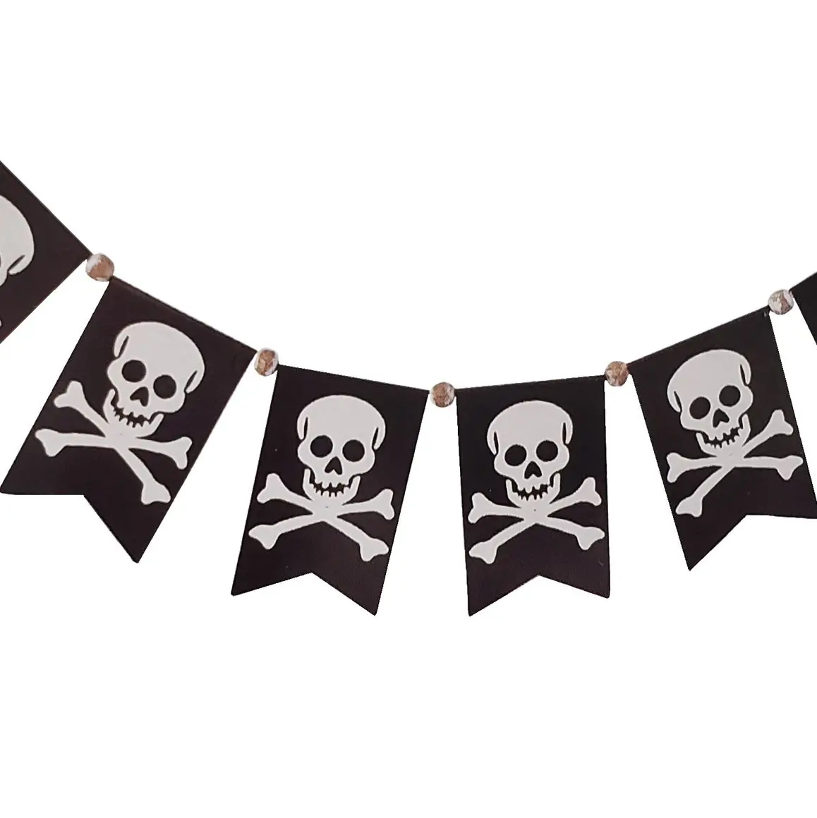 58.5" Metal Skull And Crossbones Banner Garland 1