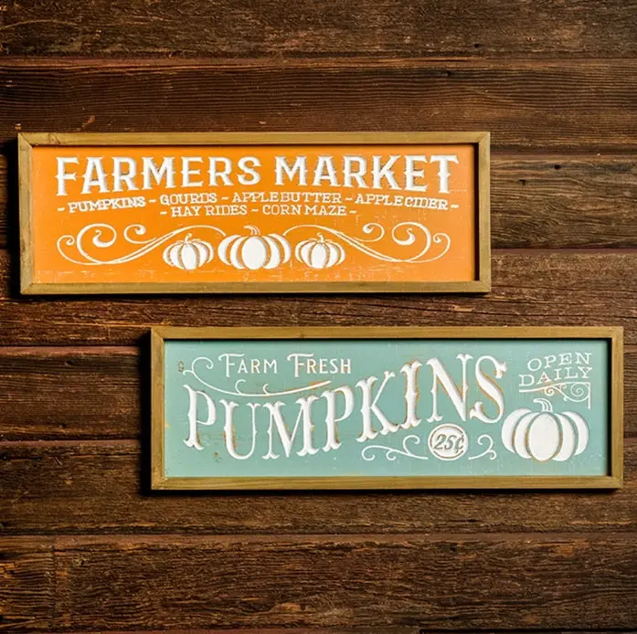 24" Wood Harvest Engraved Wall Sign 1
