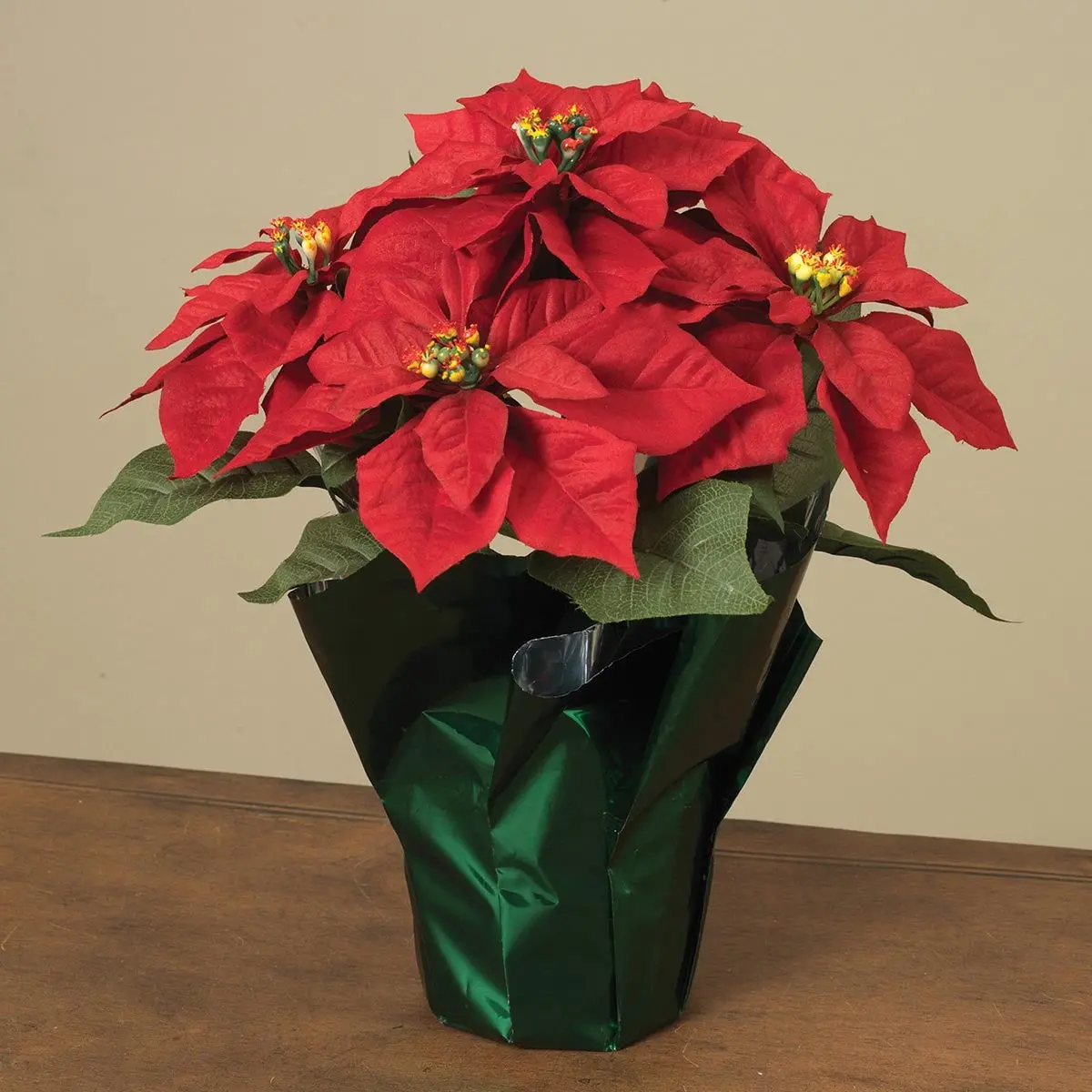 14" Potted Poinsettia In Foil Pot 1